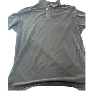 Tommy‎ Bahama Polo Shirt Gray Short Sleeve Casual Cotton Blend Mens Size L